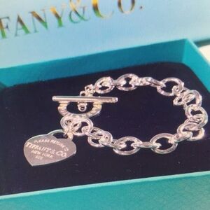 Tiffany & Co Silver Bracelet with Heart Charm